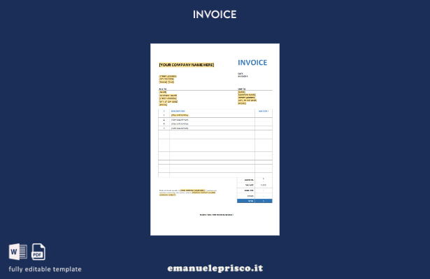 fattura gratuita in stile verificato con modello di imposta sulle vendite